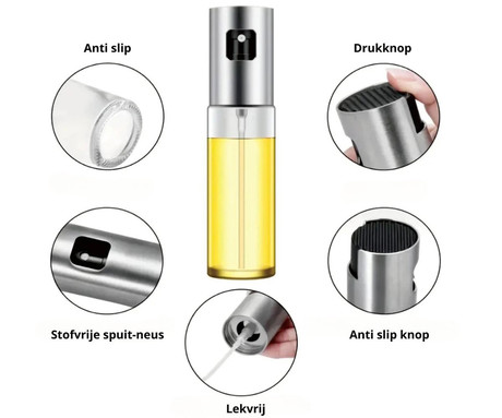 ALPINA razpršilec olja, 100ml, natančen nanos olja, enostavno polnjenje / čiščenje, 185x42x42m, črn, srebrn