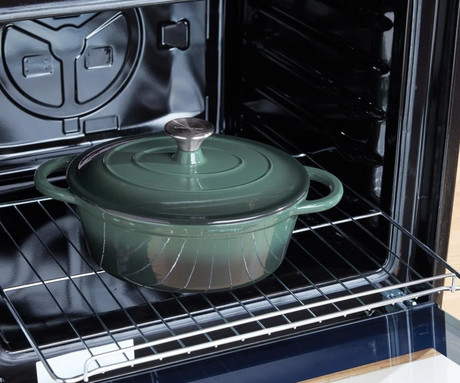 ALPINA litoželezni lonec / posoda, 5L, prevleka proti prijemanju, za vse vrste pečic in kuhalnikov, ročaji, 33x25x11cm, zelen ALPINA litoželezni lonec / posoda, 5L, prevleka proti prijemanju, za vse vrste pečic in kuhalnikov, ročaji, 33x25x11cm, zelen