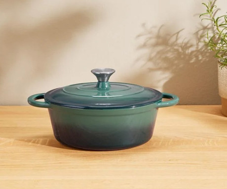 ALPINA litoželezni lonec / posoda, 5L, prevleka proti prijemanju, za vse vrste pečic in kuhalnikov, ročaji, 33x25x11cm, zelen ALPINA litoželezni lonec / posoda, 5L, prevleka proti prijemanju, za vse vrste pečic in kuhalnikov, ročaji, 33x25x11cm, zelen