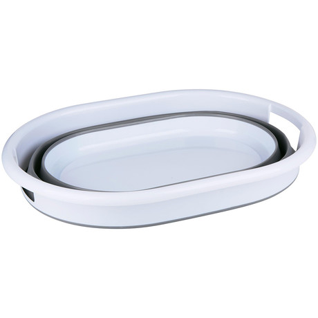 DIRT DEVIL zložljiva košara za perilo, velika prostornina, 61.5x44x27cm, zložljiva zasnova, trpežna izdelava, ultra lahka teža, bela, siva