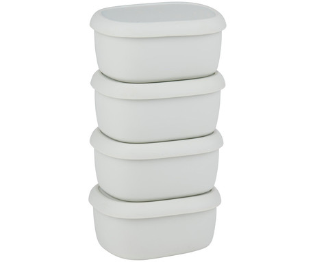 ALPINA komplet posod za shranjevanje živil in hrane, 4x 200ml posoda, silikon, shranjevanje različnih živil / sadja / zelenjave, bež