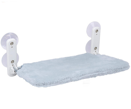 Pet Comfort postelja / viseča mreža za mačke, prostorna velikost, močna pritrditev na okna / stene, mehka površina, 52x32x10cm, siva