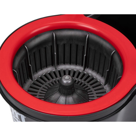 DIRT DEVIL komplet za čiščenje tal / površin, 360° vrtljiva krpa, 16L vedro, ultra lahka teža, trpežna izdelava, enostavno čiščenje, črna, rdeča