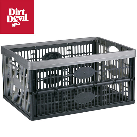 DIRT DEVIL zložljiva košara / zaboj za shranjevanje, 32L prostornina, 47.5x35x23.6cm, zložljiva zasnova, trpežna izdelava, ultra lahka teža, črna, siva