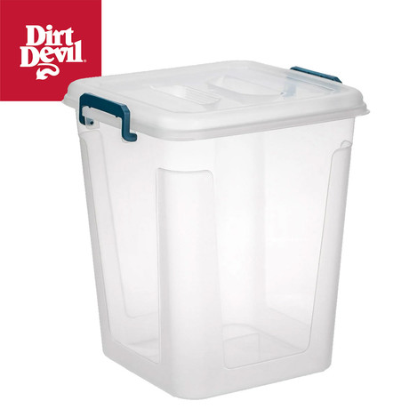 DIRT DEVIL škatla / posoda za shranjevanje s pokrovom, velika prostornina, 34.5x31.5x30cm, trpežna izdelava, ultra lahka teža, prozorna zasnova
