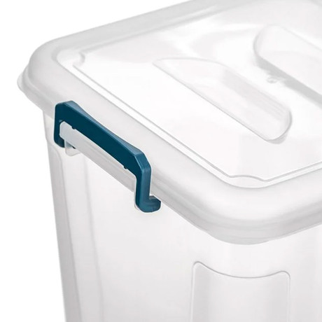 DIRT DEVIL škatla / posoda za shranjevanje s pokrovom, velika prostornina, 34.5x31.5x30cm, trpežna izdelava, ultra lahka teža, prozorna zasnova