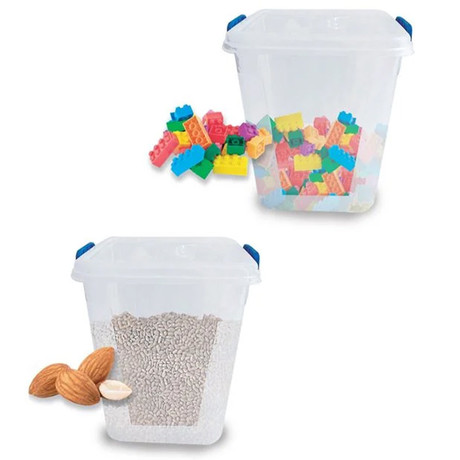 DIRT DEVIL škatla / posoda za shranjevanje s pokrovom, velika prostornina, 34.5x31.5x30cm, trpežna izdelava, ultra lahka teža, prozorna zasnova