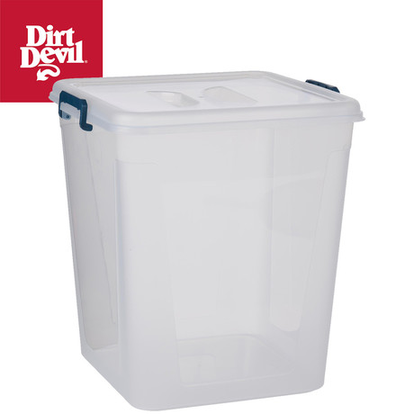 DIRT DEVIL škatla / posoda za shranjevanje s pokrovom, velika prostornina, 39x35.5x34cm, trpežna izdelava, ultra lahka teža, prozorna zasnova