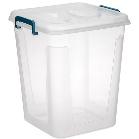 DIRT DEVIL škatla / posoda za shranjevanje s pokrovom, velika prostornina, 39x35.5x34cm, trpežna izdelava, ultra lahka teža, prozorna zasnova