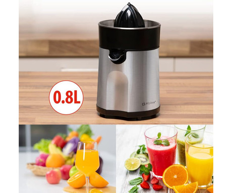 ALPINA ožemalnik citrusov / juicer, 85W, 800ml, 2 nastavka, 2 smeri delovanja, črno srebrn
