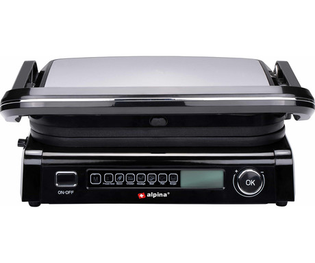 ALPINA GRILL kontaktni žar, 2100W, črno srebrn