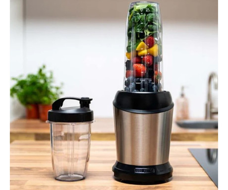 ALPINA smoothie mešalnik / blender, električni, 1200W, 1L, rezila iz nerjavečega jekla, +GRATIS skodelica, črno-srebrn