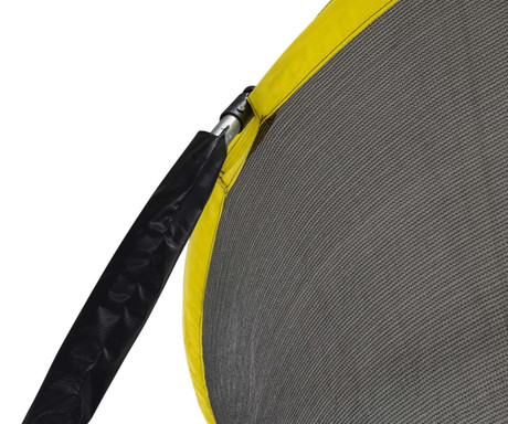DUNLOP TRAMPOLIN 244cm, premer 2.4m, zaščitna mreža višine 2m, jekleno ogrodje, zaščitene vzmeti, varnostni vhod z zadrgo, stabilne noge U-oblike, za otroke in odrasle, črno-rumen