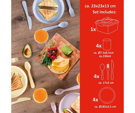 ALPINA komplet posod za piknik, 21 kos