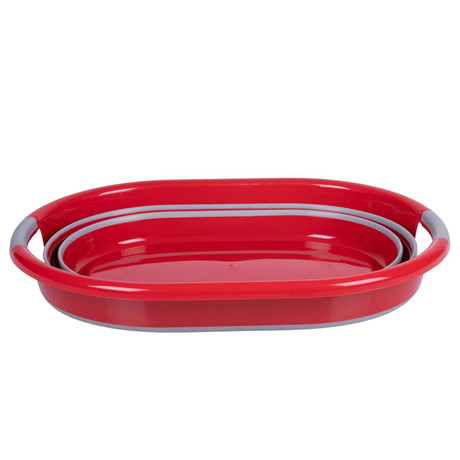 DIRT DEVIL zložljiva košara za perilo, 27L prostornina, 62x45x27.5cm, zložljiva zasnova, trpežna izdelava, ultra lahka teža, rdeča, siva