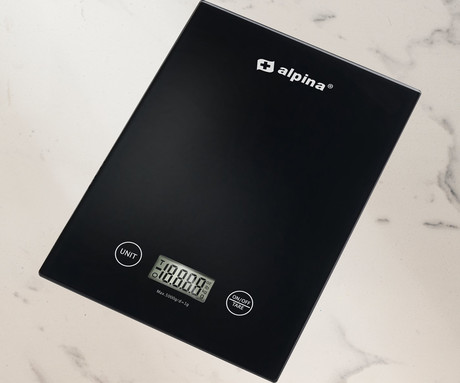 ALPINA digitalna kuhinjska tehtnica, max 5kg, LCD zaslon, funkcija TARA, samodejni izklop, črna