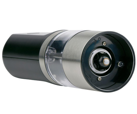 ALPINA električni mlinček za sol / poper, polnilna baterija, moderna oblika, enostavno upravljanje, 19.5x5.2x5.2cm, bel, črn