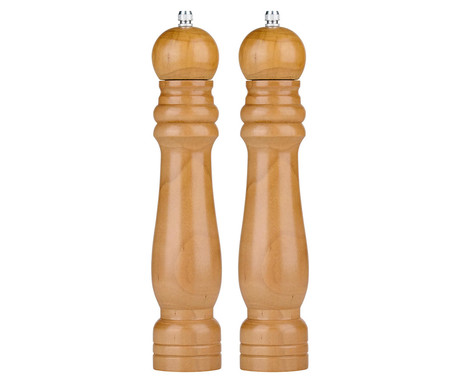 ALPINA mlinček za sol in poper, 2 kos, moderna oblika, ročno mletje, trpežen les, 256x118x57mm, rjav