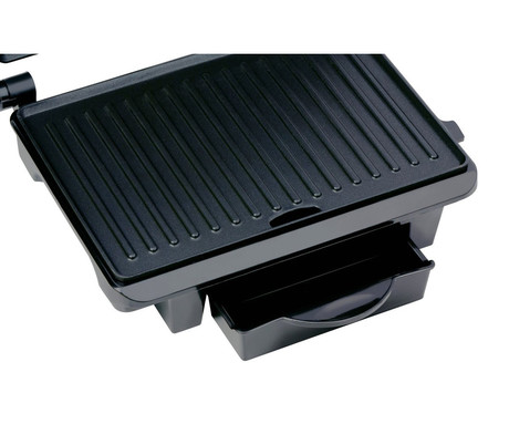 ALPINA GRILL kontaktni žar, 1000W, električni, ročaj z zaklepanjem, premaz proti prijemanju, LED indikator, 29.8x25.5x8.6cm, črno-srebrn