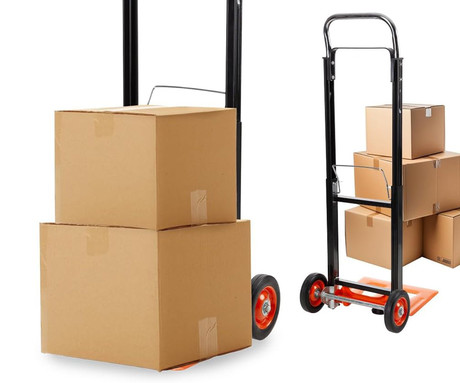 BLACK+DECKER ročni transportni voziček, zložljiv, kovinski, nosilnost do 90kg, lahka teža 4.91kg, za vse transportne potrebe, črn, oranžen