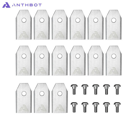 ANTHBOT BLADES komplet rezil za robotsko kosilnico, 15 rezil + 10 vijakov, za kosilnice GENIE 600 / 600E / 1000 / 3000, nerjaveče jeklo, srebrna