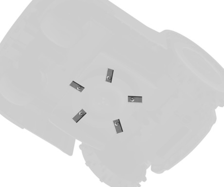 ANTHBOT BLADES komplet rezil za robotsko kosilnico, 15 rezil + 10 vijakov, za kosilnice GENIE 600 / 600E / 1000 / 3000, nerjaveče jeklo, srebrna