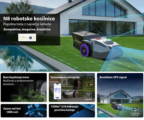 ANTHBOT N8 RTK pametna robotska kosilnica, brez žice