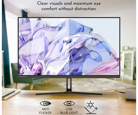 THOMSON M27FB2Y15 monitor, 69cm (27"), Full HD, 120Hz, IPS, 5ms, 300nit, 110% sRGB, HDR10, HDMI, USB-C, AV-in, naklon, zvočniki, Adaptive Sync, VRR Technology, Anti Glare / Flicker, Low Blue Light