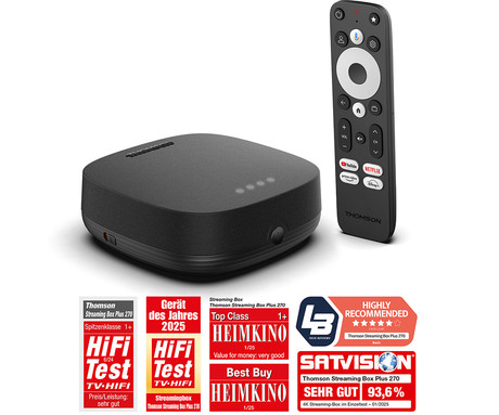 THOMSON STREAMING BOX PLUS 270 multimedijski predvajalnik / center, 4K UHD, Google TV, črn (Premium Black)