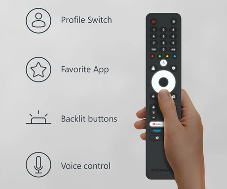 THOMSON 32FG2S15C LED TV sprejemnik, 81cm (32"), Full HD, Google TV, 220+12V napajanje, WiFi, Bluetooth, Dolby Audio, Google Assistant, Chromecast, HOTEL Mode, Frameless oblika, pametni daljinec