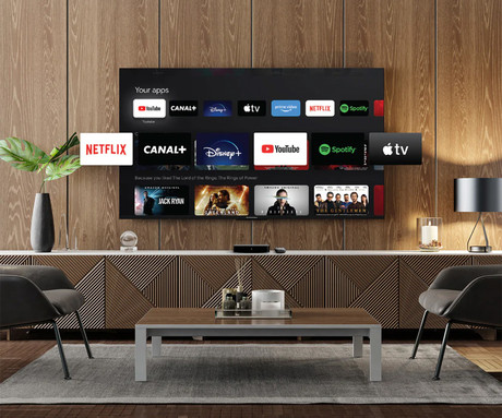 THOMSON STREAMING BOX 245 multimedijski predvajalnik / center, 4K UHD, 2GB+32GB, Google TV, WIFI, Bluetooth, Dolby Atmos & Digital+, Google Assistant, Chromecast, pametni daljinec, črn (Premium Black)