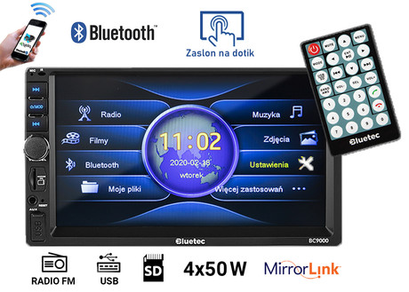 Avtoradio BLOW BLUETEC BC9000 78-288  MP5 / 2DIN / 7" barvni  zaslon na dotik, Bluetooth, USB, SD, Aux-in, ISO konektor