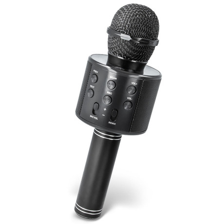 FOREVER BMS-300 Mikrofon & Zvočnik, Bluetooth, USB, microSD, AUX-in, ECHO način, modulacija glasu, KARAOKE, črn