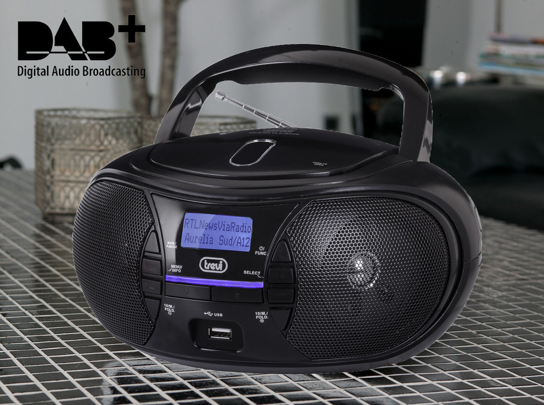 TREVI CMP 581, Boombox, CD/USB/Radio DAB/DAB+/FM, RDS, črne barve - Bonajo