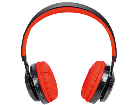 EOL - TREVI Brezžične BLUETOOTH slušalke DJ 1300 BTR + mikrofon, MicroSD, Radio FM, AUX-in, rdeče