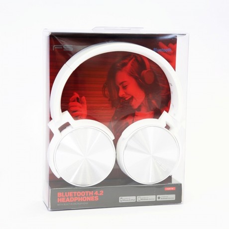 PLATINET/Freestyle naglavne Bluetooth slušalke + mikrofon, zložljive, bele
