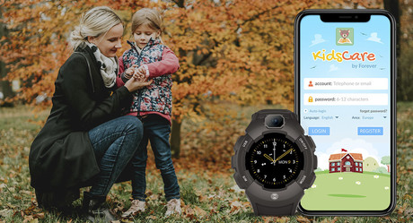 EOL - FOREVER otroška ura KW-400, WiFi, GPS, kamera, obvestila o klicih, smsih in aplikacijah, pedometer, črna