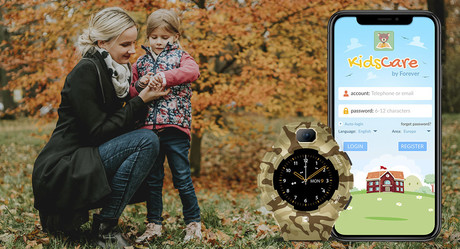 EOL - FOREVER otroška ura KW-400, WiFi, GPS, kamera, obvestila o klicih, smsih in aplikacijah, pedometer, vojaško zelena