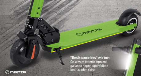 EOL - Električni skiro MANTA MES605 SABRE, 6'', zložljiv, LED osvetlitev, LED prikazovalnik, hitrost do 25km/h