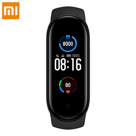 EOL - Športna pametna zapestnica XIAOMI MI BAND 5, Bluetooth 5.0, 1.1'' barvni AMOLED zaslon, Android+IOS, vodoodporna do 50m, črna