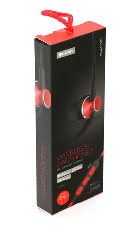 EOL - PLATINET IN-EAR Bluetooth športne slušalke+mikrofon+microSD rdeče