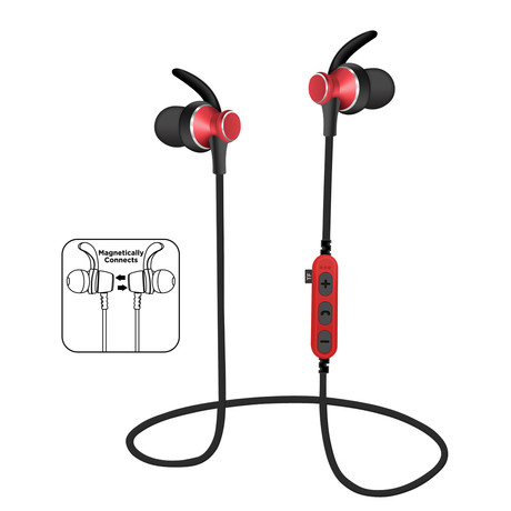 EOL - PLATINET IN-EAR Bluetooth športne slušalke+mikrofon+microSD rdeče