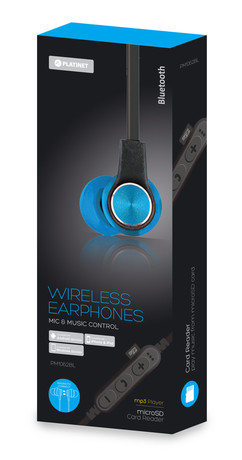 EOL - PLATINET PM1062BL Bluetooth športne slušalke+mikrofon+microSD, modre