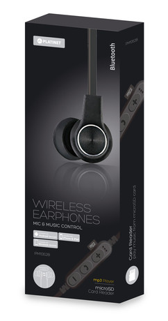 EOL - PLATINET PM1062B Bluetooth športne slušalke+mikrofon+microSD, črne