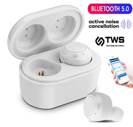 EOL - PLATINET Bluetooth 5.0, True Wireless Stereo slušalke PM1085B s polnilno enoto, bele