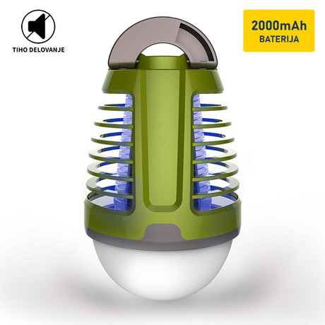 PLATINET PMKL6500 2v1 - Lanterna proti mrčesu + LED lučka, vgrajena zmogljiva LI-ON baterija, območje delovanja 30-40m2