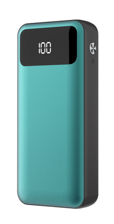 EOL - Power bank Platinet PMPB10XL, 10.000mAh, Polymer, hitro polnjenje, LCD zaslon, Type-C, zelena