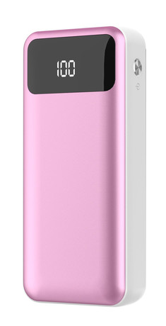 EOL - Power bank Platinet PMPB10XL, 10.000mAh, Polymer, hitro polnjenje, LCD zaslon, Type-C, roza/pink