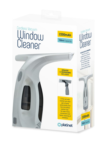 EOL - Platinet PRWC2200 Brezžični vakuumski čistilec oken in škropilnik s čistilno krpo 2v1, 20 W, 2.0 KPA, 2200 mAh