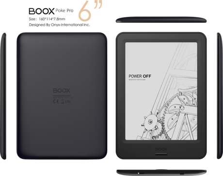 EOL - E-bralnik 6'' BOOX Poke Pro, Android, 2GB+16GB, Wi-Fi, Bluetooth, črn